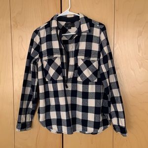 J.Crew | Buffalo Plaid Zip Front Flannel Small